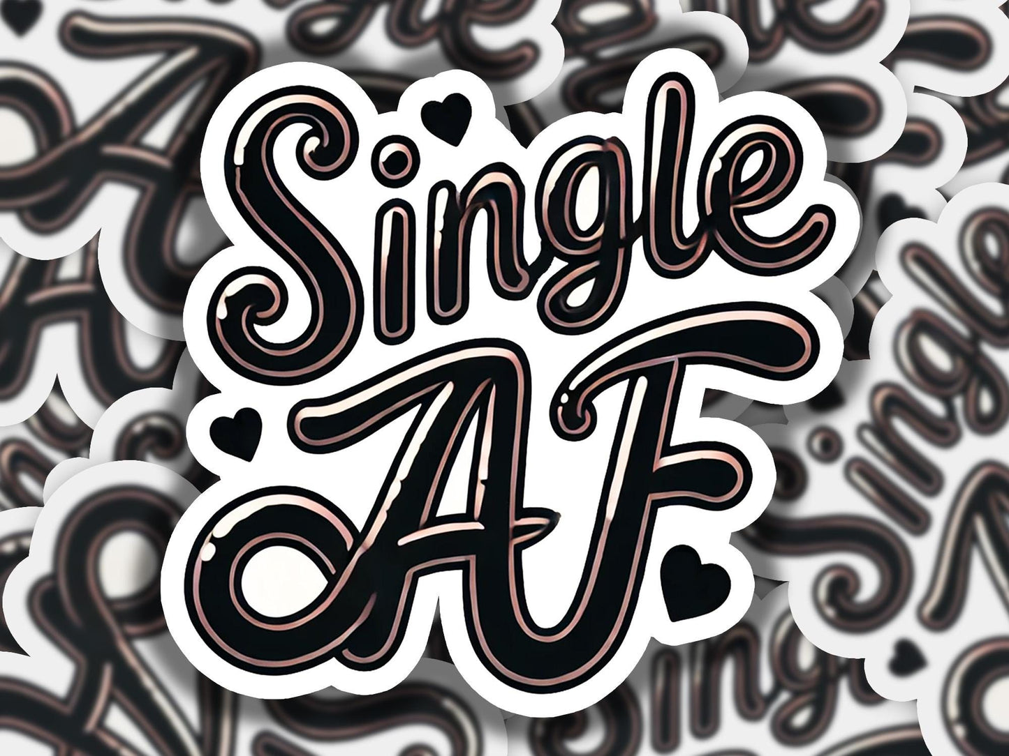 a sticker with the words single af on it