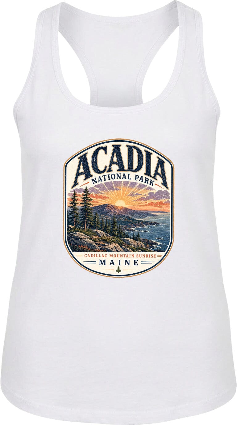 ADULT Acadia National Park Chest Logo T Shirt | Hoodie | Long Sleeve | Sweatshirt | Crew Neck | Tank Top 1 Fiesta Doodle waterproof vinyl sticker. dishwasher safe outdoor sticker.