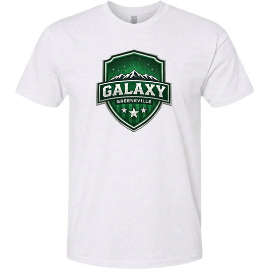 ADULT Galaxy Official Logo Chest Logo T Shirt | Hoodie | Long Sleeve | Sweatshirt | Crew Neck | Tank Top Fiesta Doodle T Shirt XS White waterproof vinyl sticker. dishwasher safe outdoor sticker.