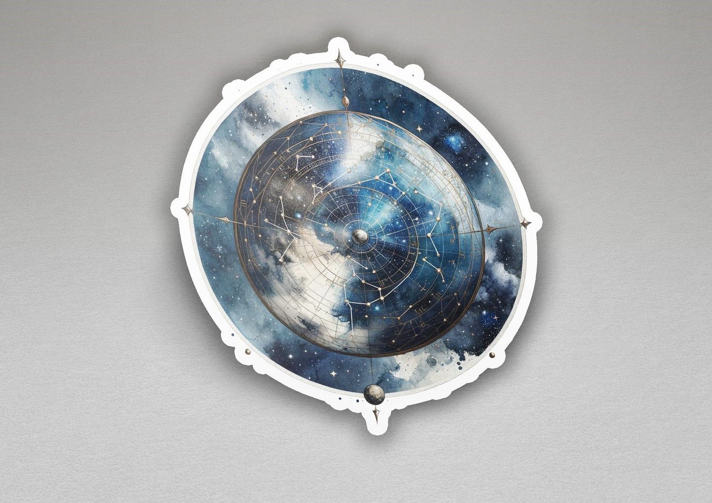 a clock with a picture of the stars in the sky