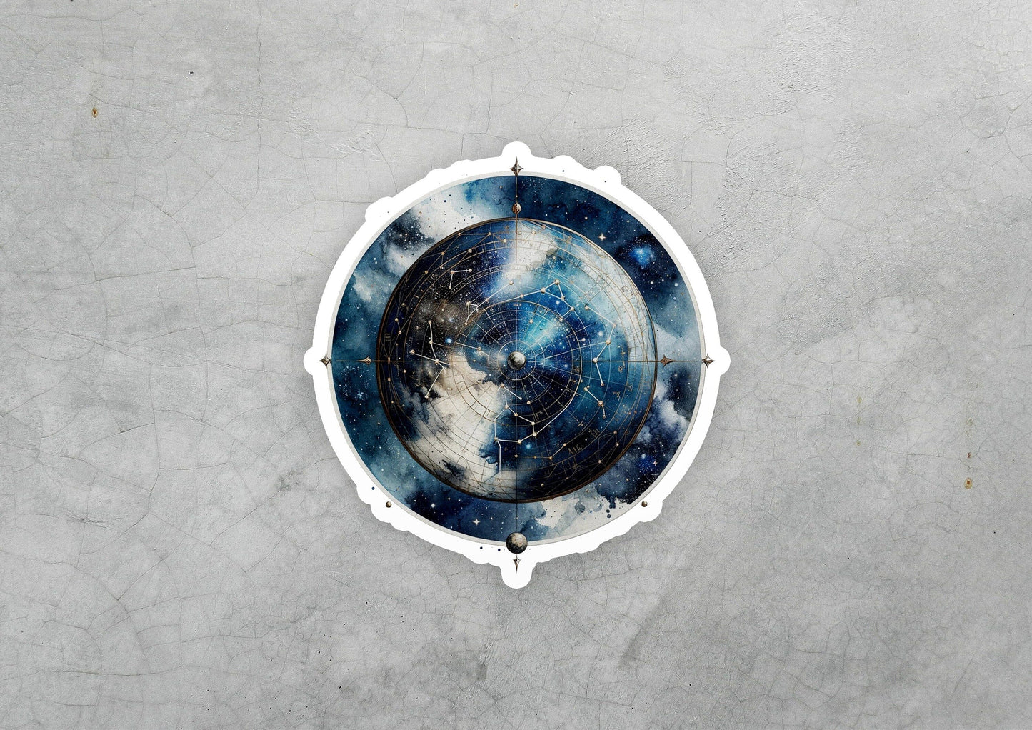 a picture of the sky through a hole in a wall