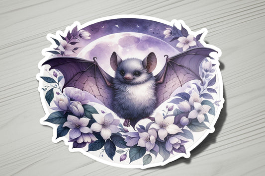 a sticker with a picture of a bat on it
