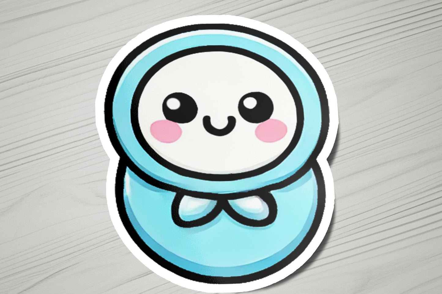 a sticker with a cartoon character on it