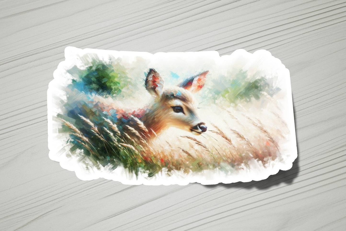 a picture of a deer in a field of grass