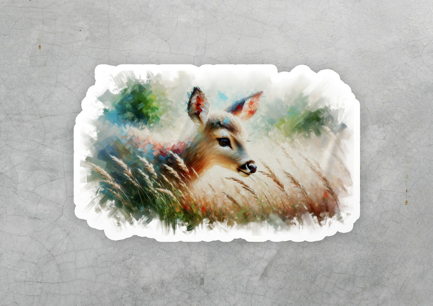 a picture of a deer in a field of tall grass