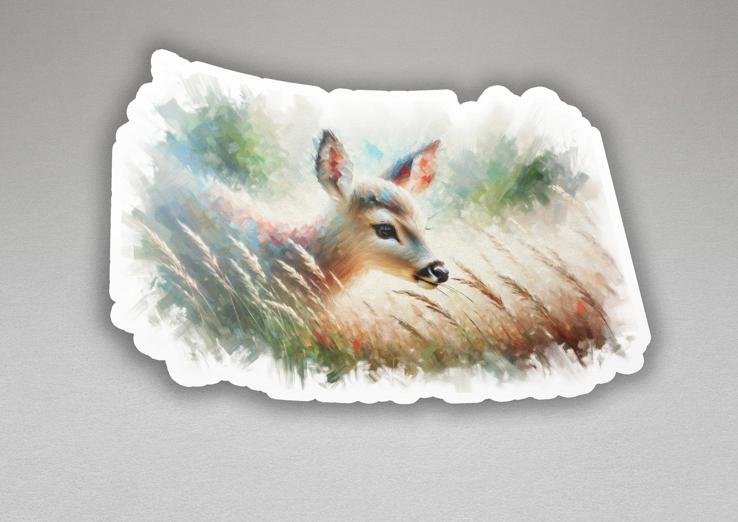 a picture of a deer in a field of tall grass