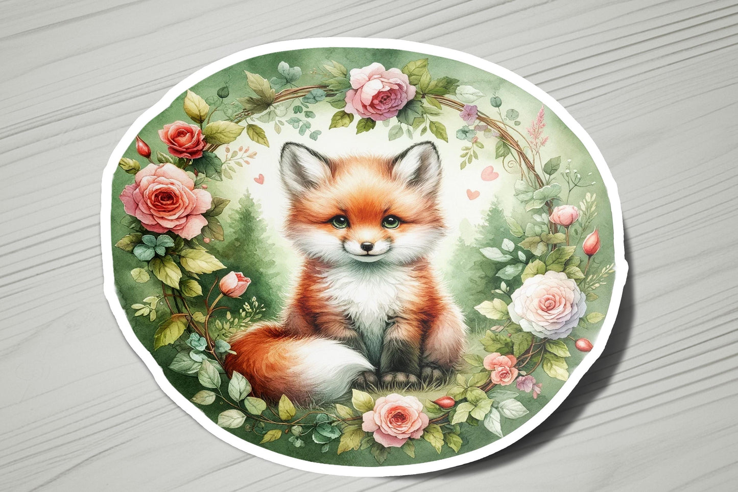 a plate with a picture of a fox on it