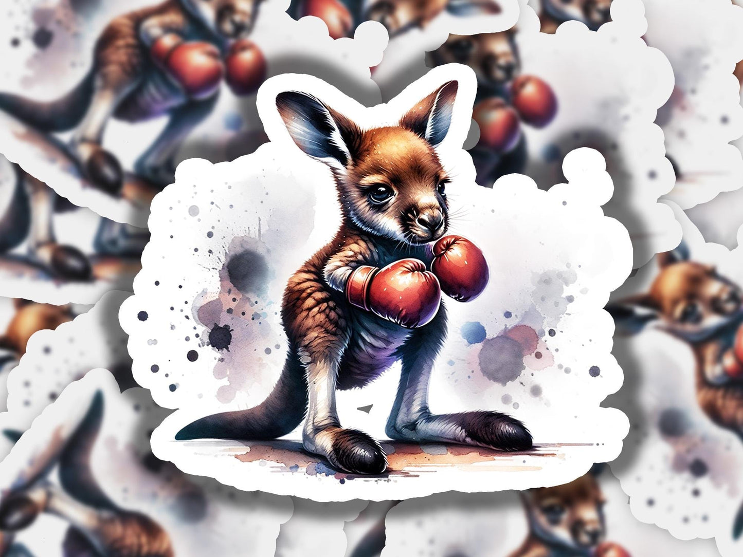 a picture of a kangaroo with boxing gloves