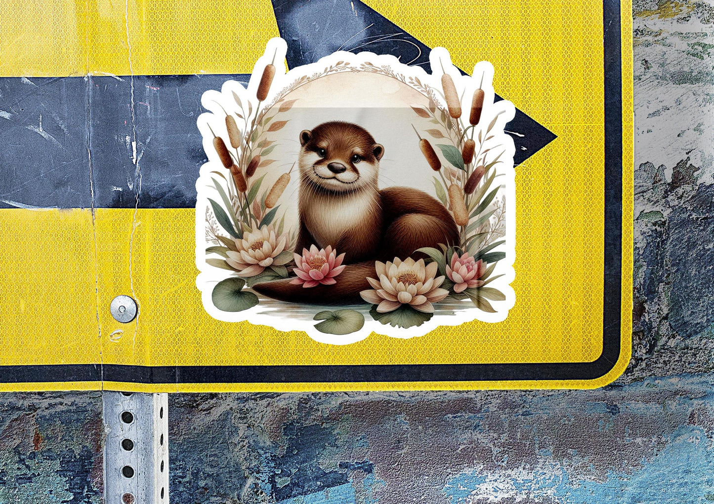 a street sign with a picture of a beaver on it