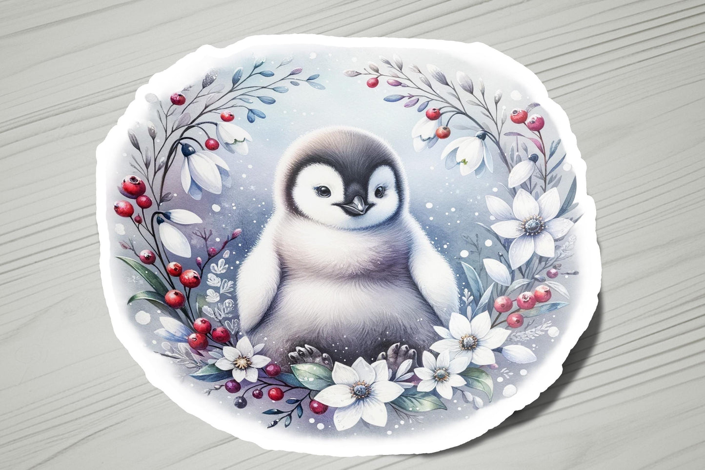 a plate with a picture of a penguin on it