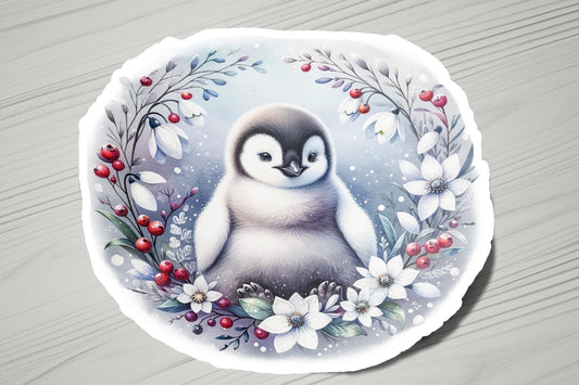 a plate with a picture of a penguin on it