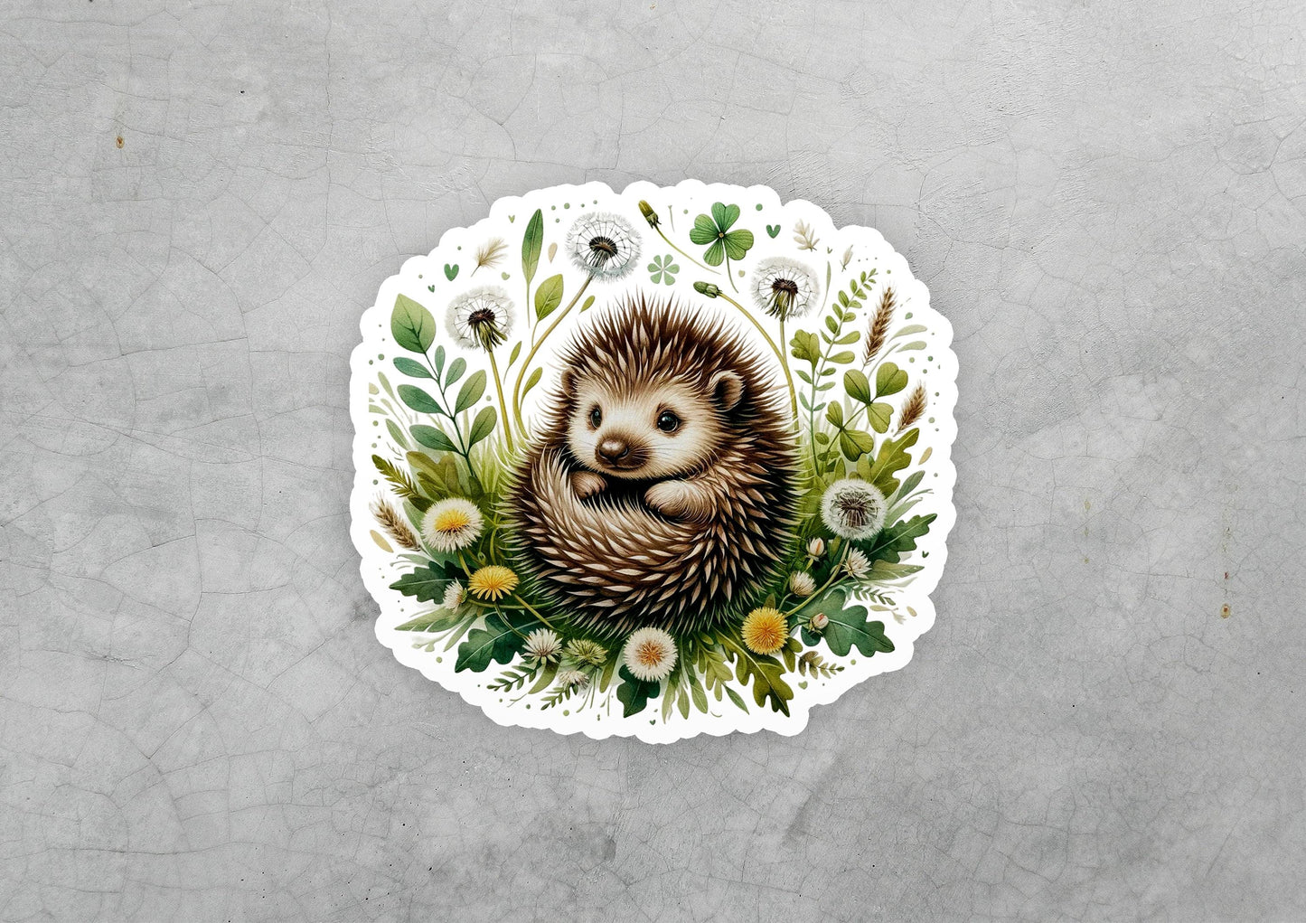 a sticker with a picture of a hedge on it