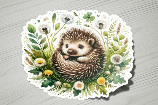 a sticker of a hedge surrounded by flowers