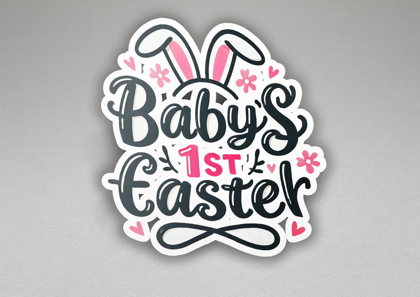a sticker that says baby's 1st easter
