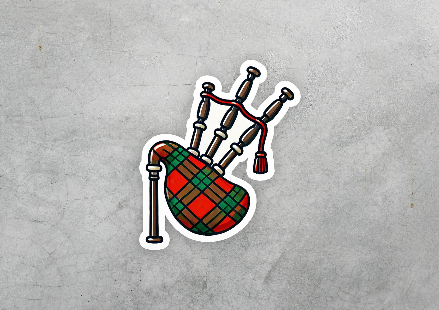 a sticker of a golf club and tees