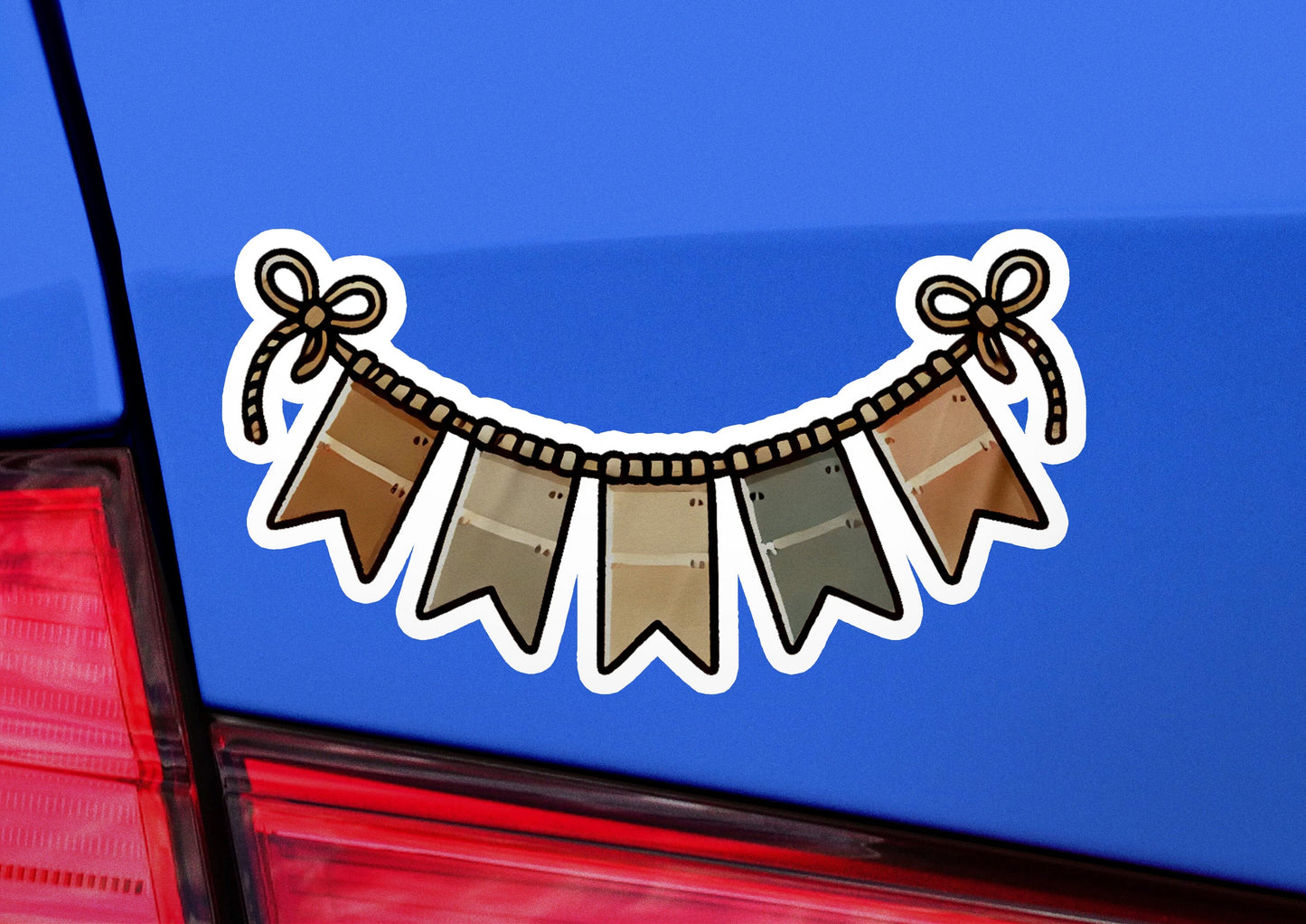 a close up of a car with a sticker on it