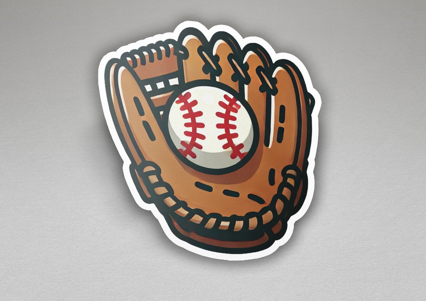 a baseball glove with a baseball inside of it