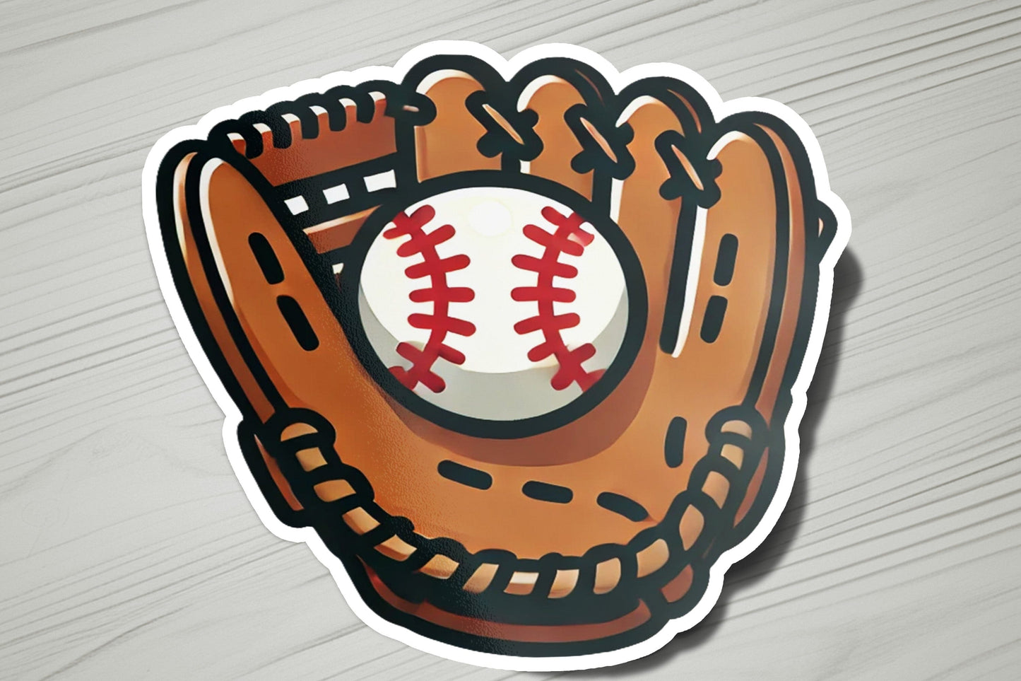 a baseball glove with a baseball inside of it