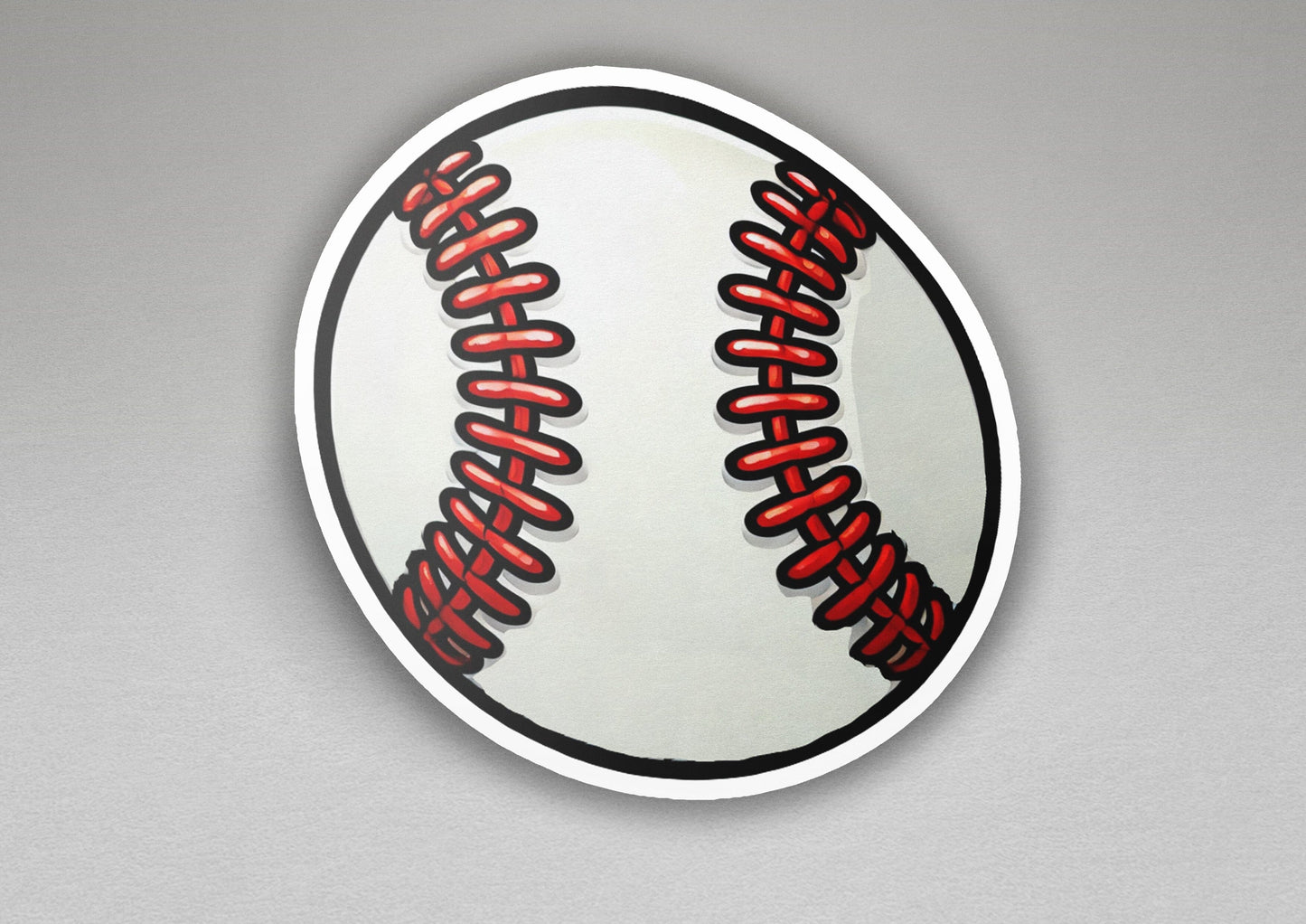 a picture of a baseball with red stitchs on it