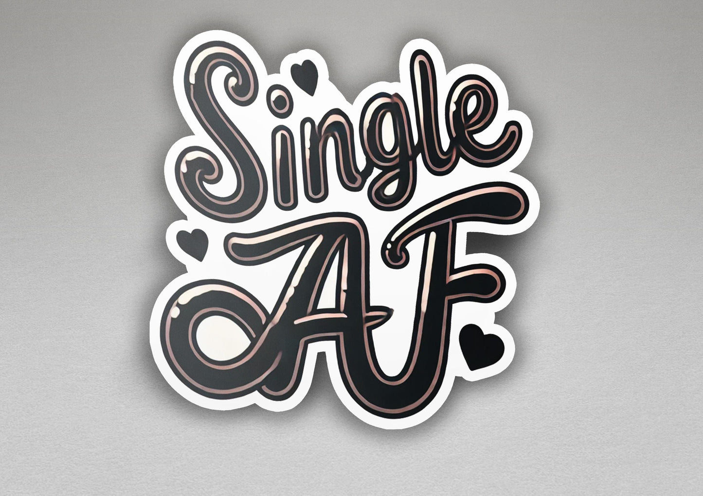 a sticker with the words single af on it