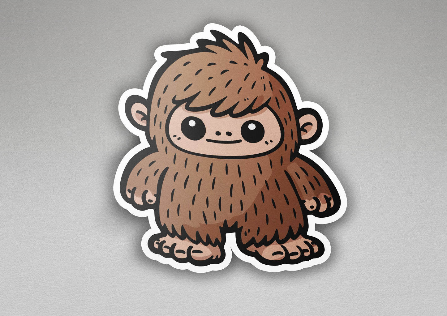 a sticker of a monkey with big eyes