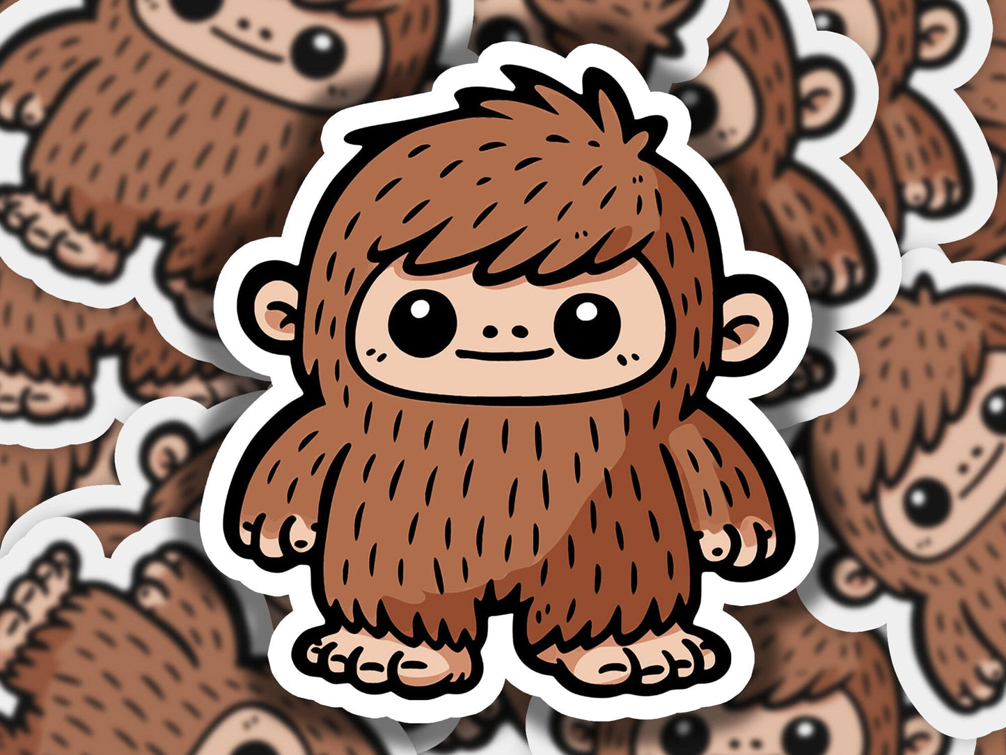a sticker of a monkey surrounded by other stickers