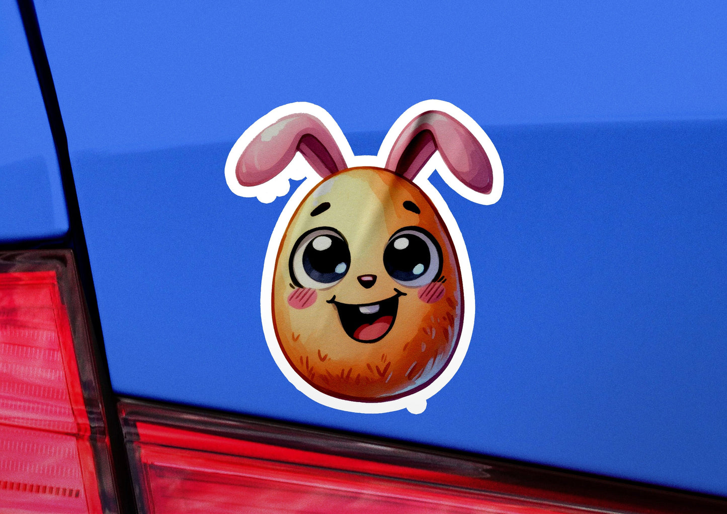 a close up of a car with a sticker on it
