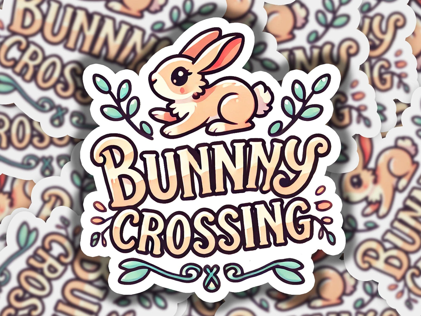 a bunch of stickers that say bunny's crossing