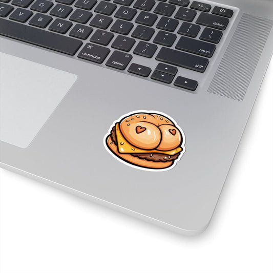 Burger Butt Vinyl Sticker | Dishwasher Safe & Durable | Custom Sizes | Fast Shipping | Made in USA Fiesta Doodle waterproof vinyl sticker. dishwasher safe outdoor sticker.