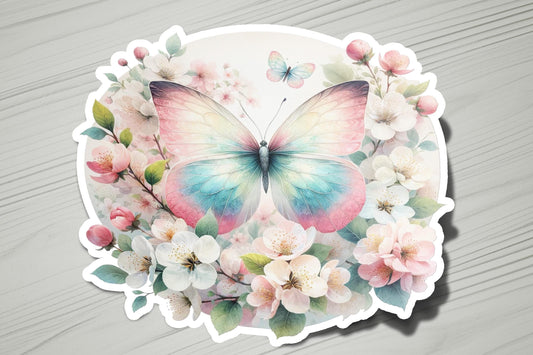 a picture of a butterfly with flowers on it