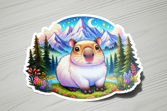 a sticker with a picture of a hamster