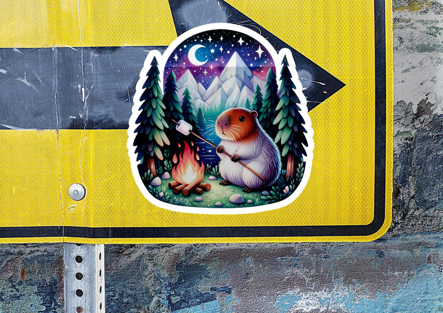 a street sign with a picture of a hamster on it