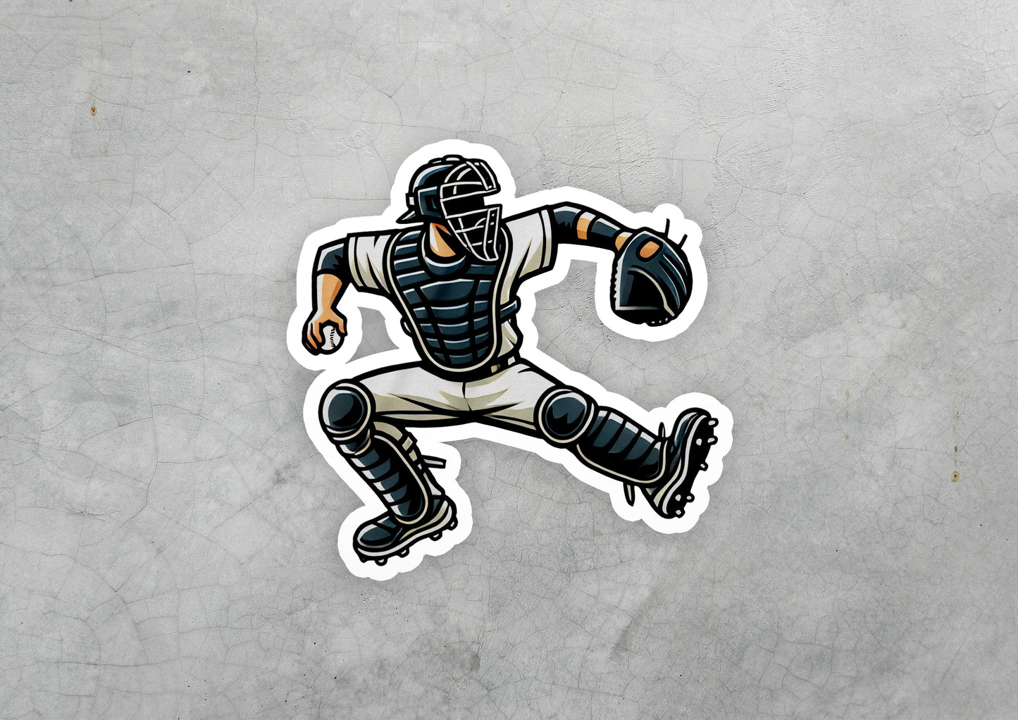 a sticker of a baseball player throwing a ball