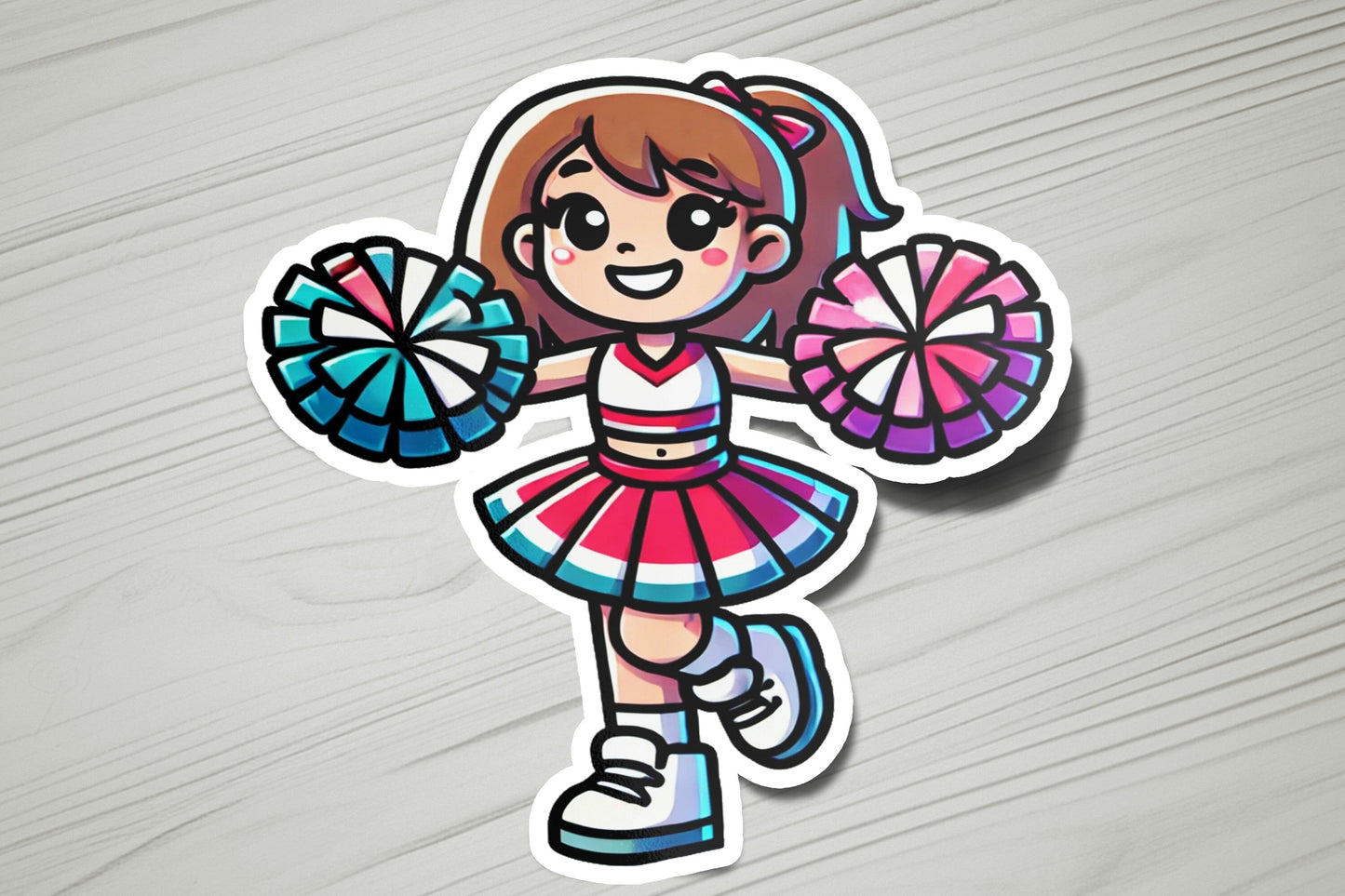 a sticker of a girl holding a lollipop