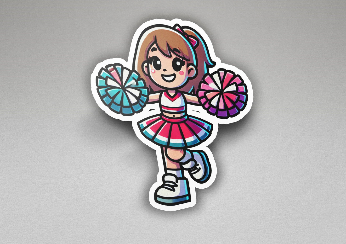 a sticker of a girl holding a lollipop