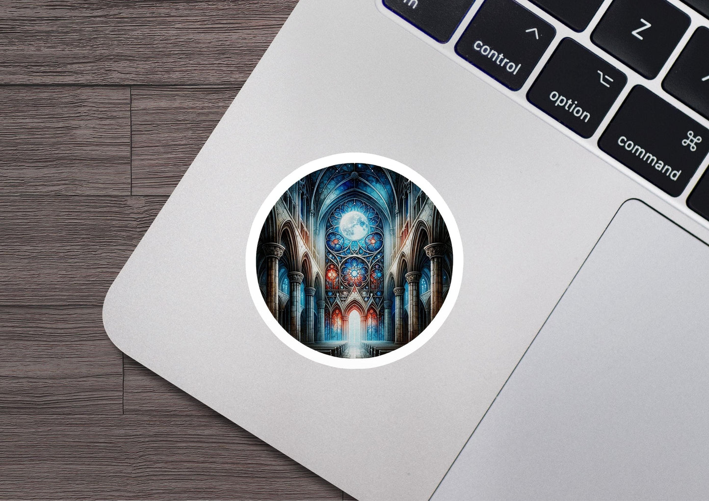 a laptop with a sticker on it