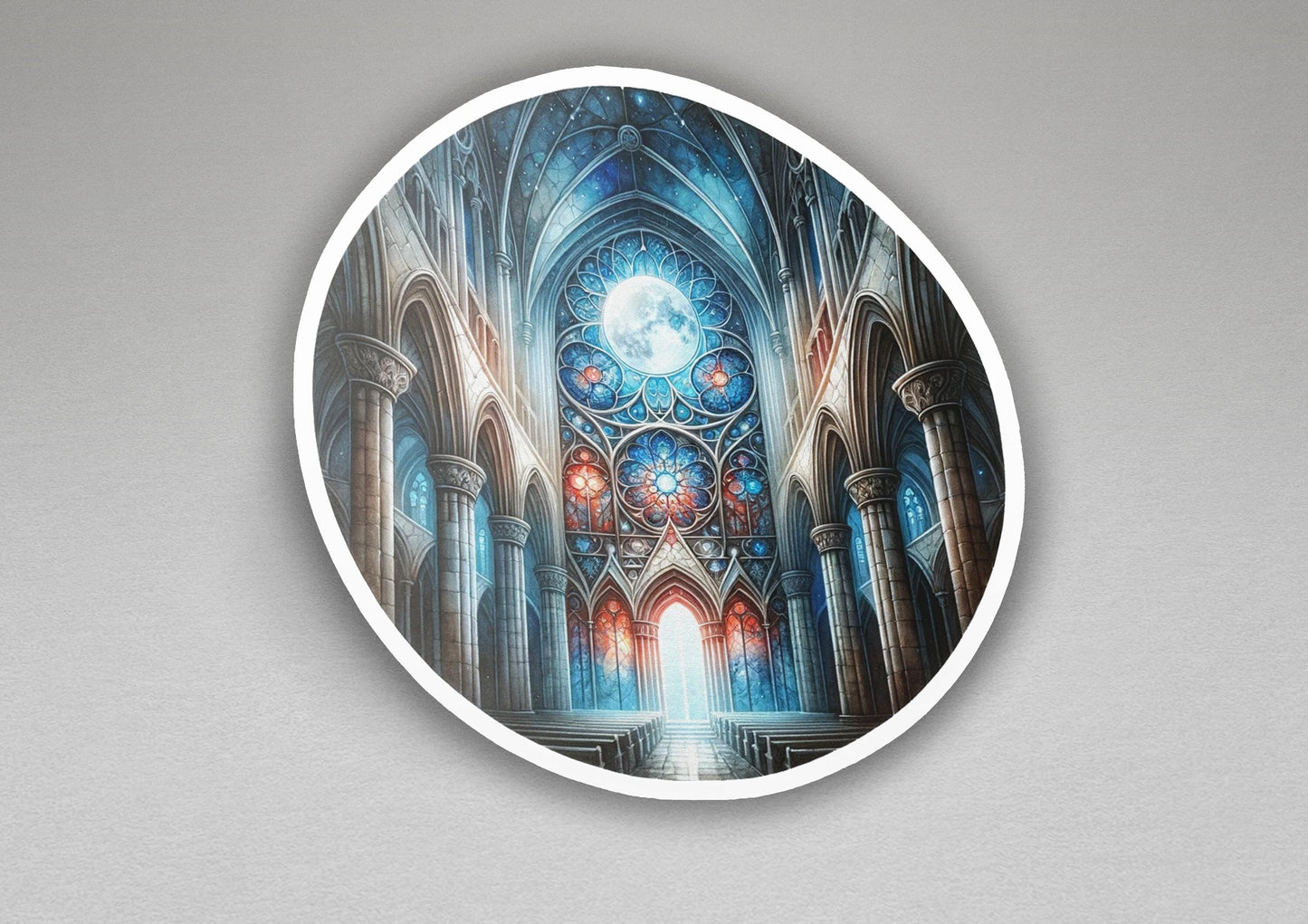 a picture of a church with a clock on it