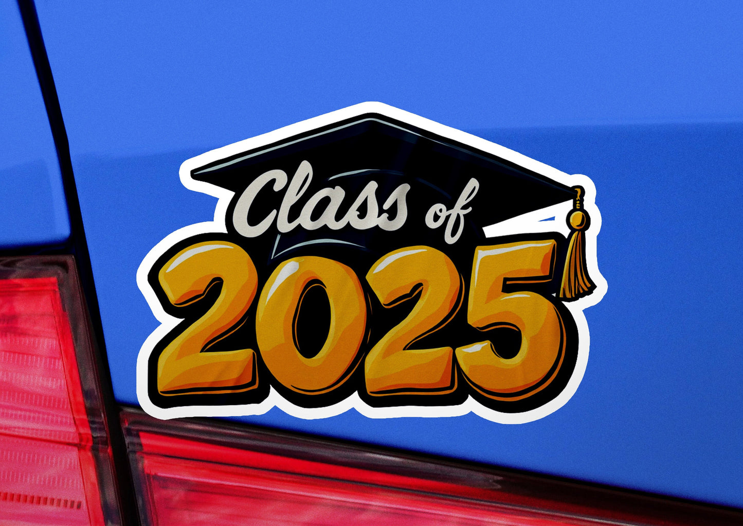 a class of 205 sticker on the back of a car