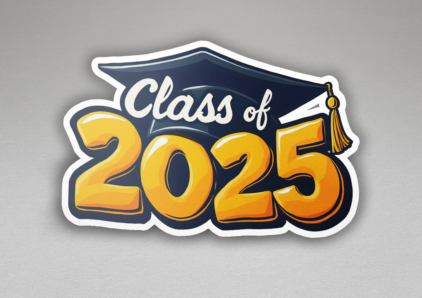 a class of 205 sticker with a graduation cap on it