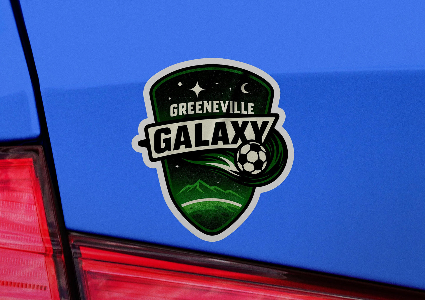 Classic Greeneville Galaxy Crest Vinyl Sticker | Dishwasher Safe & Durable | Custom Sizes | Fast Shipping | Made in USA 1 Fiesta Doodle waterproof vinyl sticker. dishwasher safe outdoor sticker.