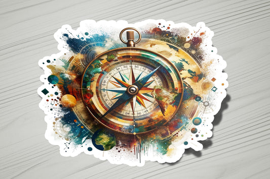a picture of a compass on a piece of paper
