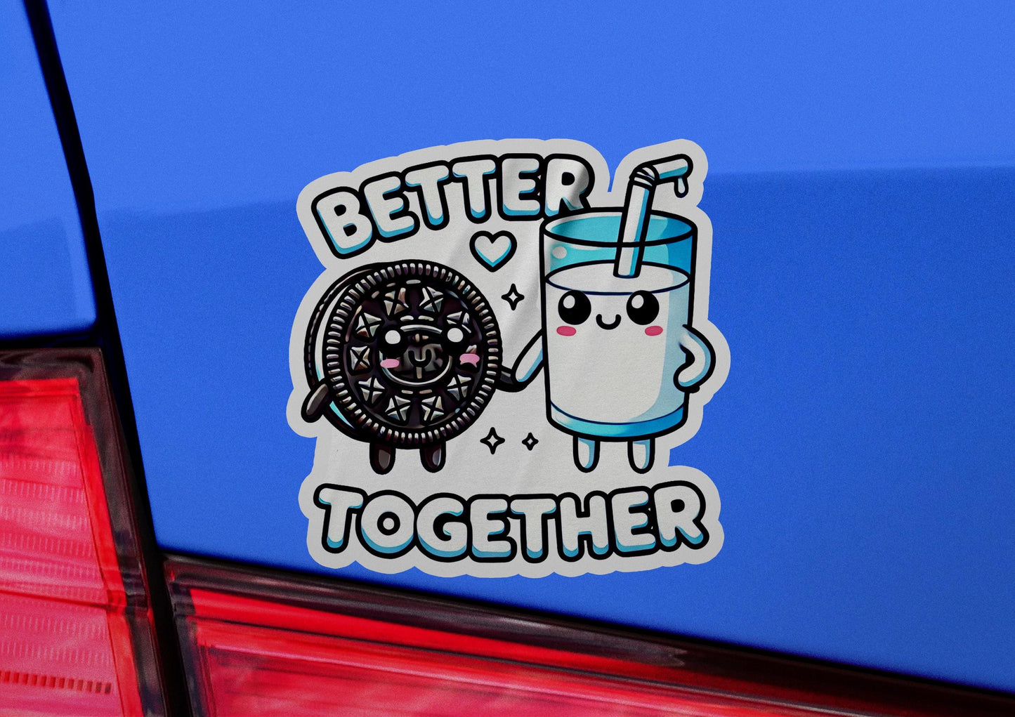 a close up of a car with a sticker on it