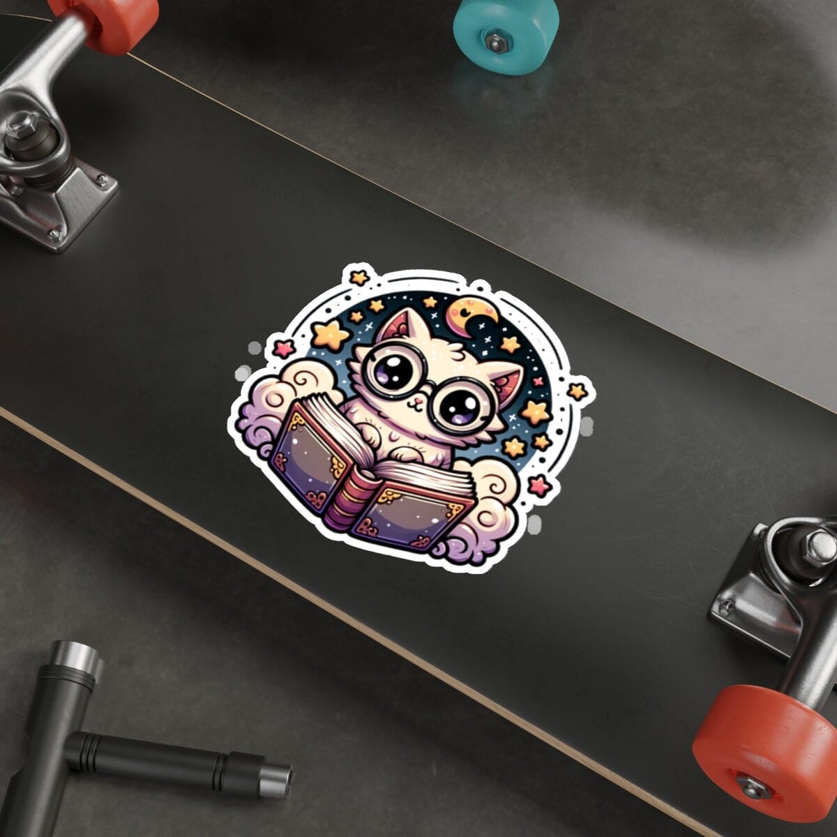 Curious Whiskers Die-Cut Vinyl Sticker | Dishwasher Safe & Durable | Custom Sizes | Fast Shipping | Made in USA Fiesta Doodle waterproof vinyl sticker. dishwasher safe outdoor sticker.