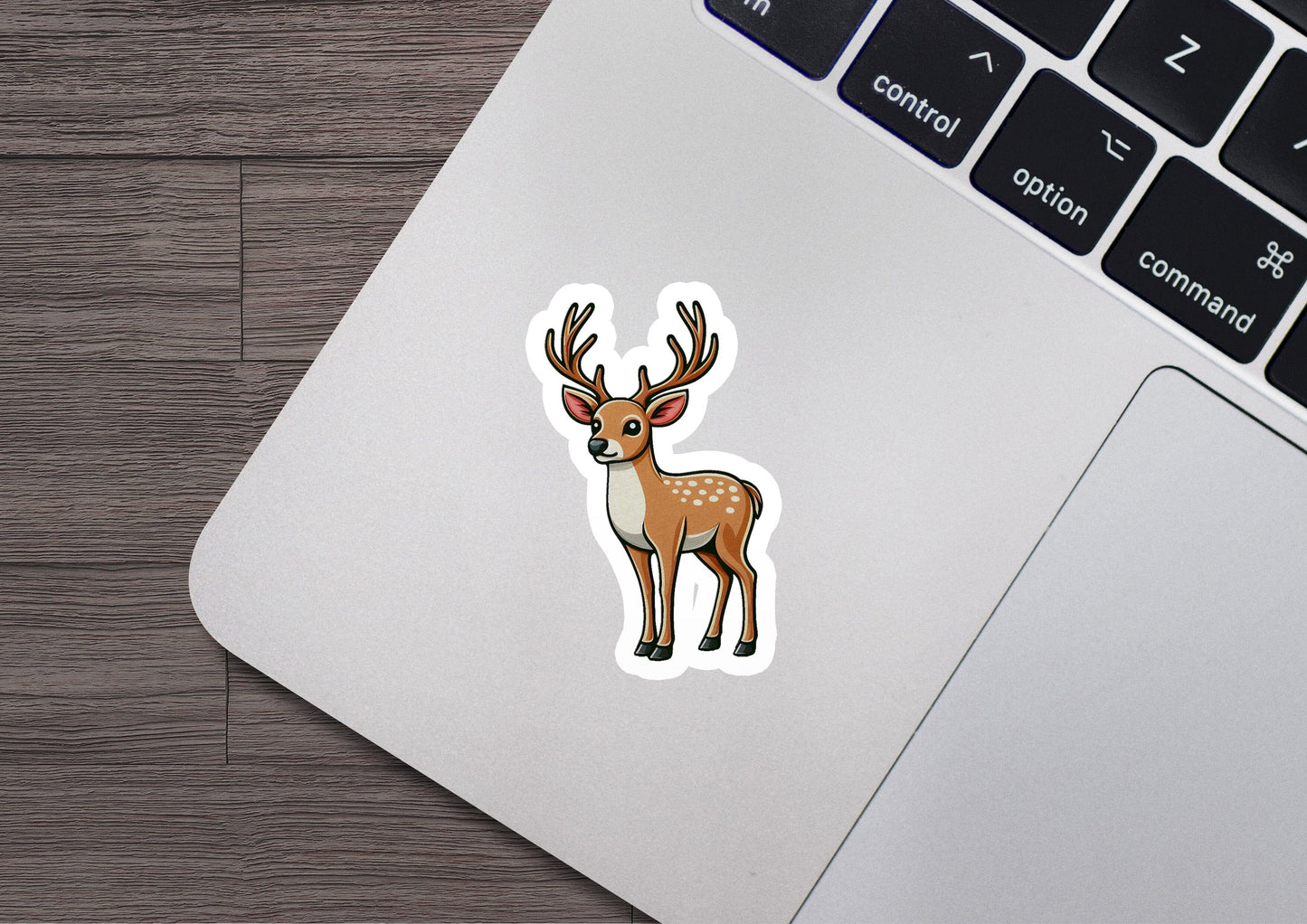 a sticker of a deer with antlers on it