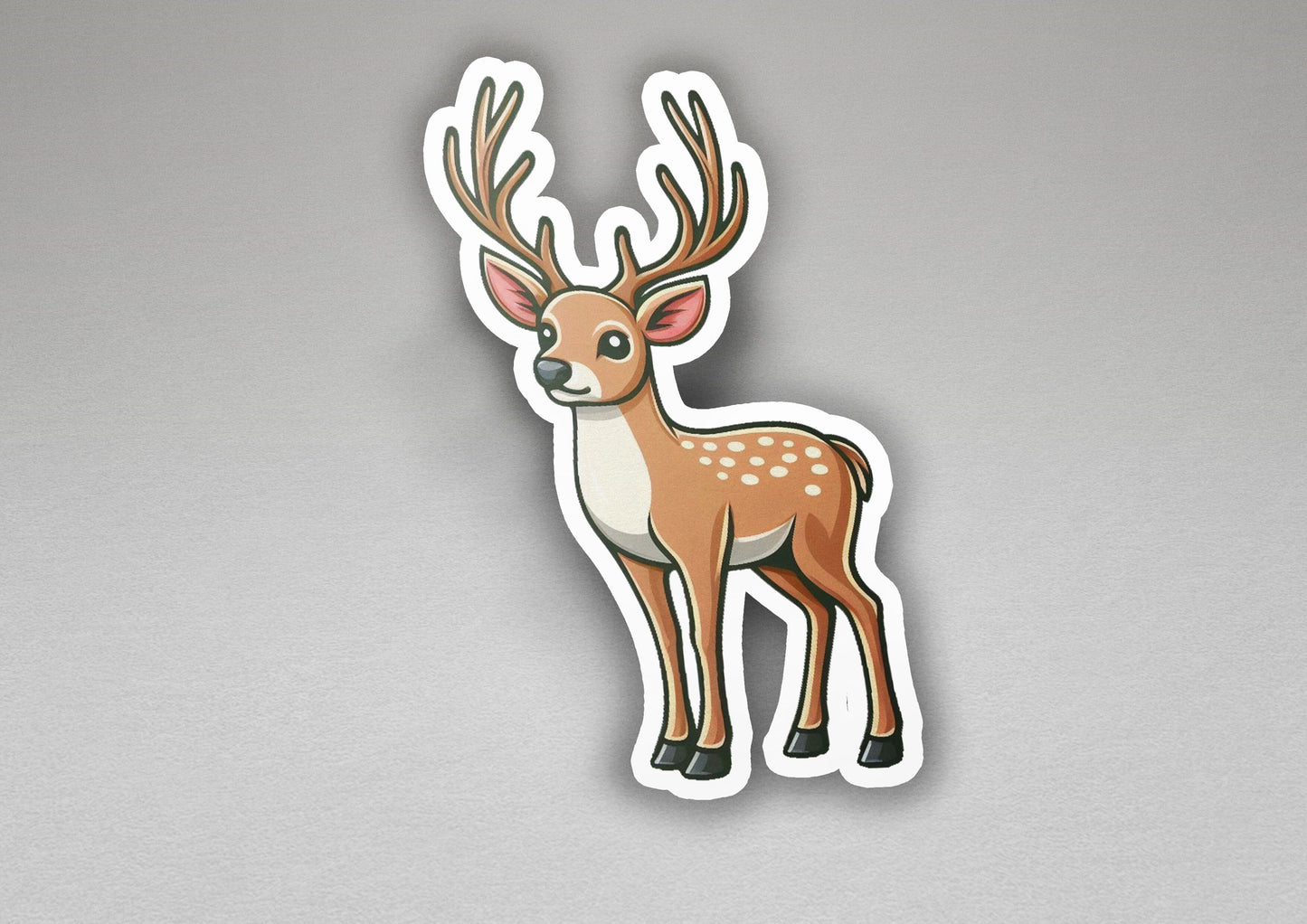 a sticker of a deer with antlers on it