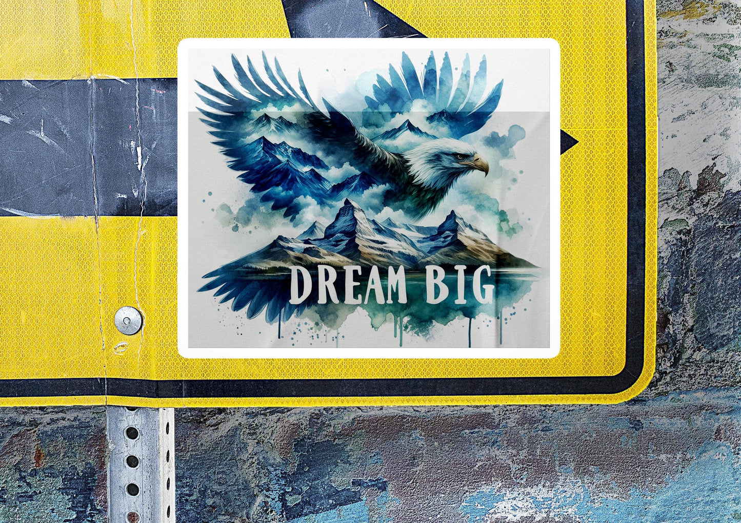 a street sign with a picture of an eagle on it