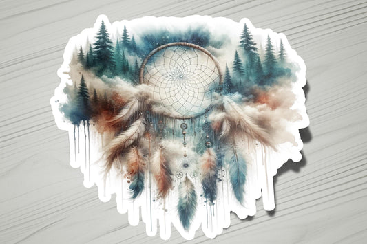 a sticker with a dream catcher on it