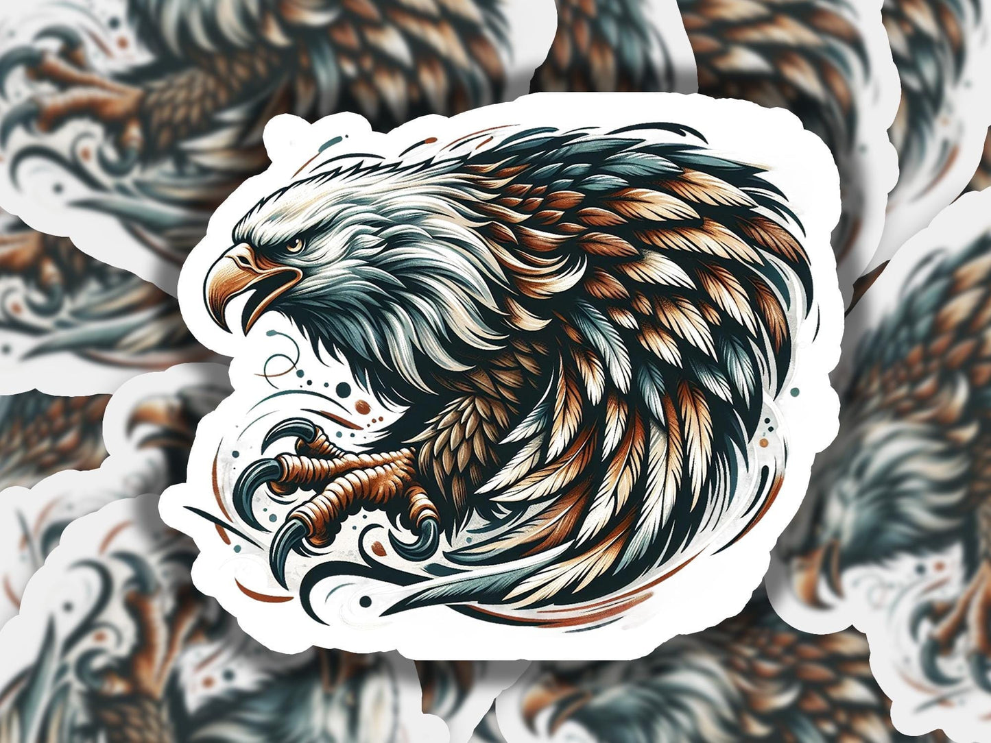 a sticker with an eagle on it