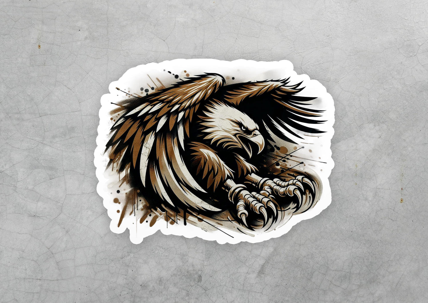 a sticker with a picture of an eagle on it