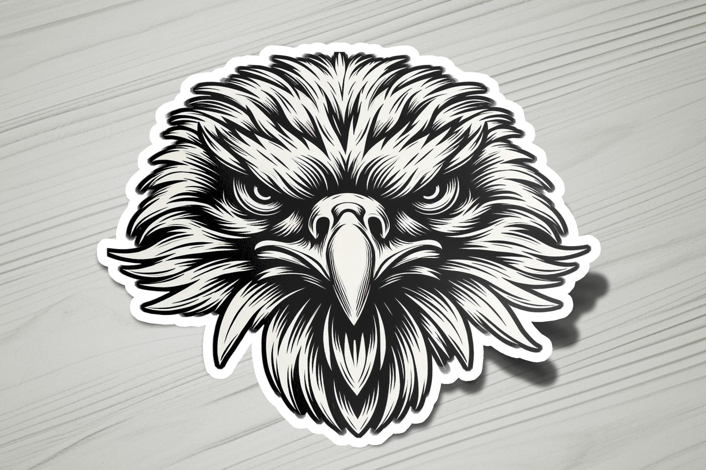 a sticker with an eagle head on it